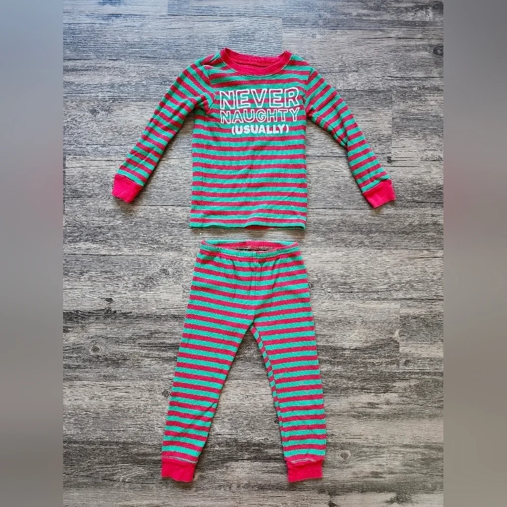 Carter's 3T Christmas Striped Pajama Sleepwear Outfit